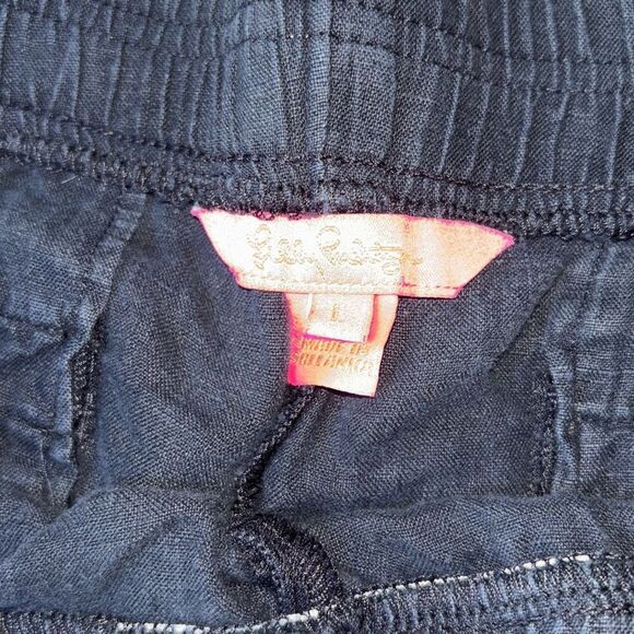 Lilly Pulitzer Lilo washable linen shorts Sz L onyx (black) - Picture 7 of 9